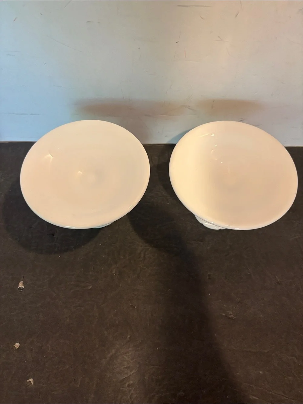 Fenton 3974 White Hobnail Milk Glass Flat Footed 3” Glass Candle Holders - Pair